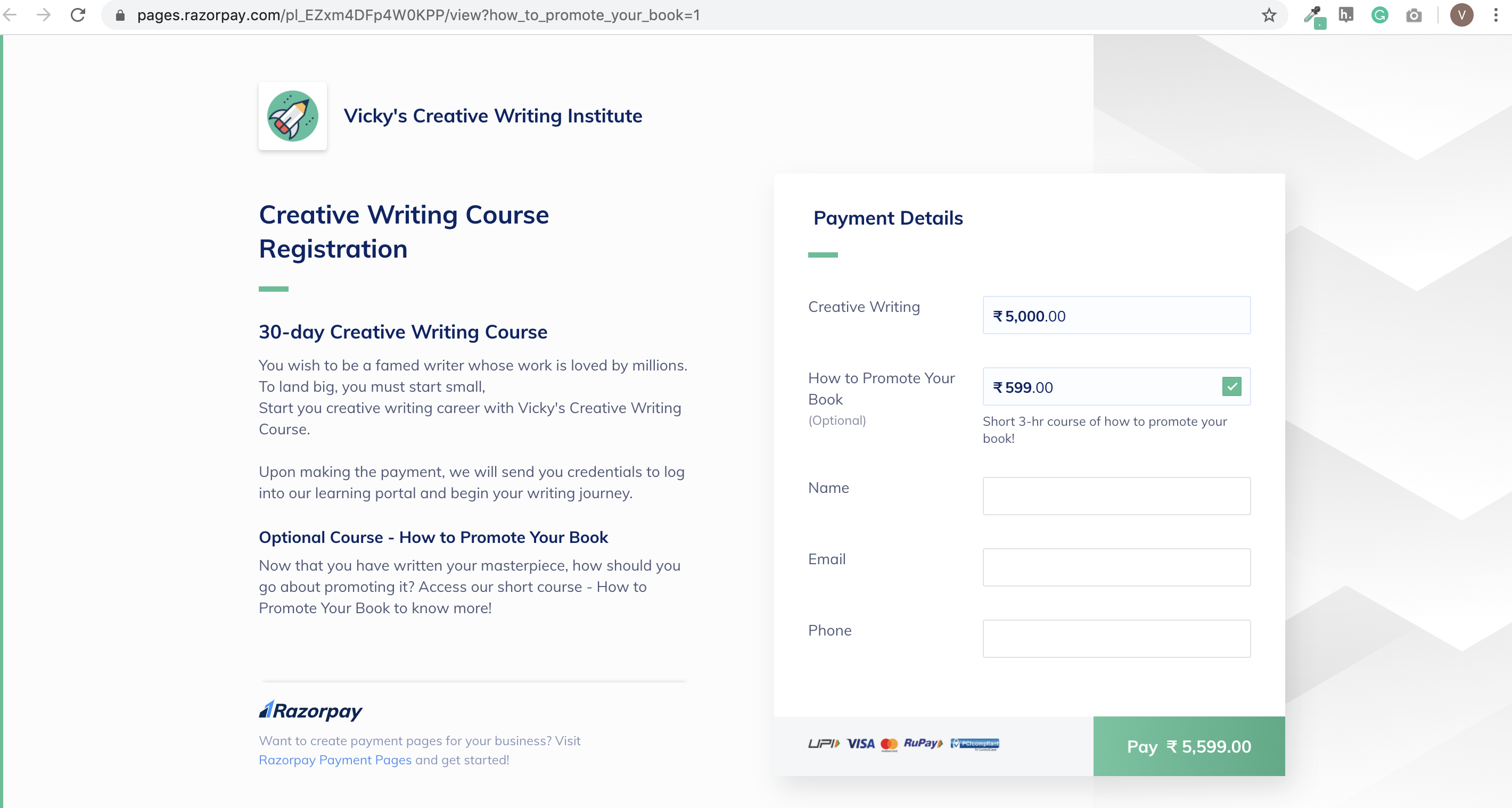 Customise Payment Pages