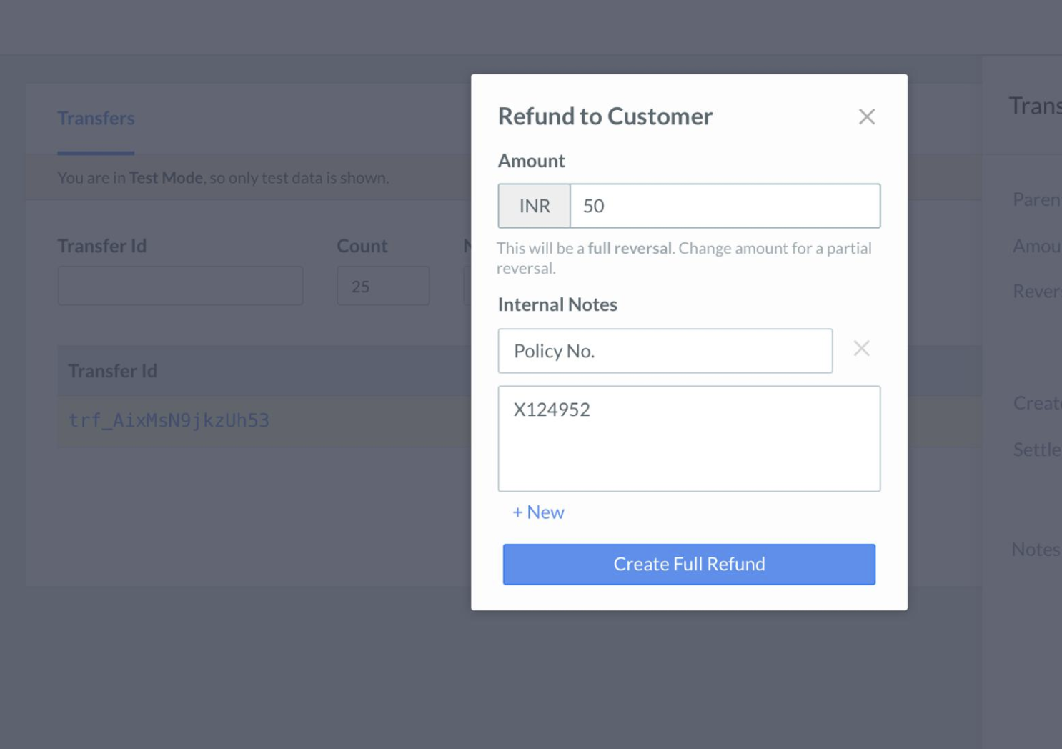 Full refund page