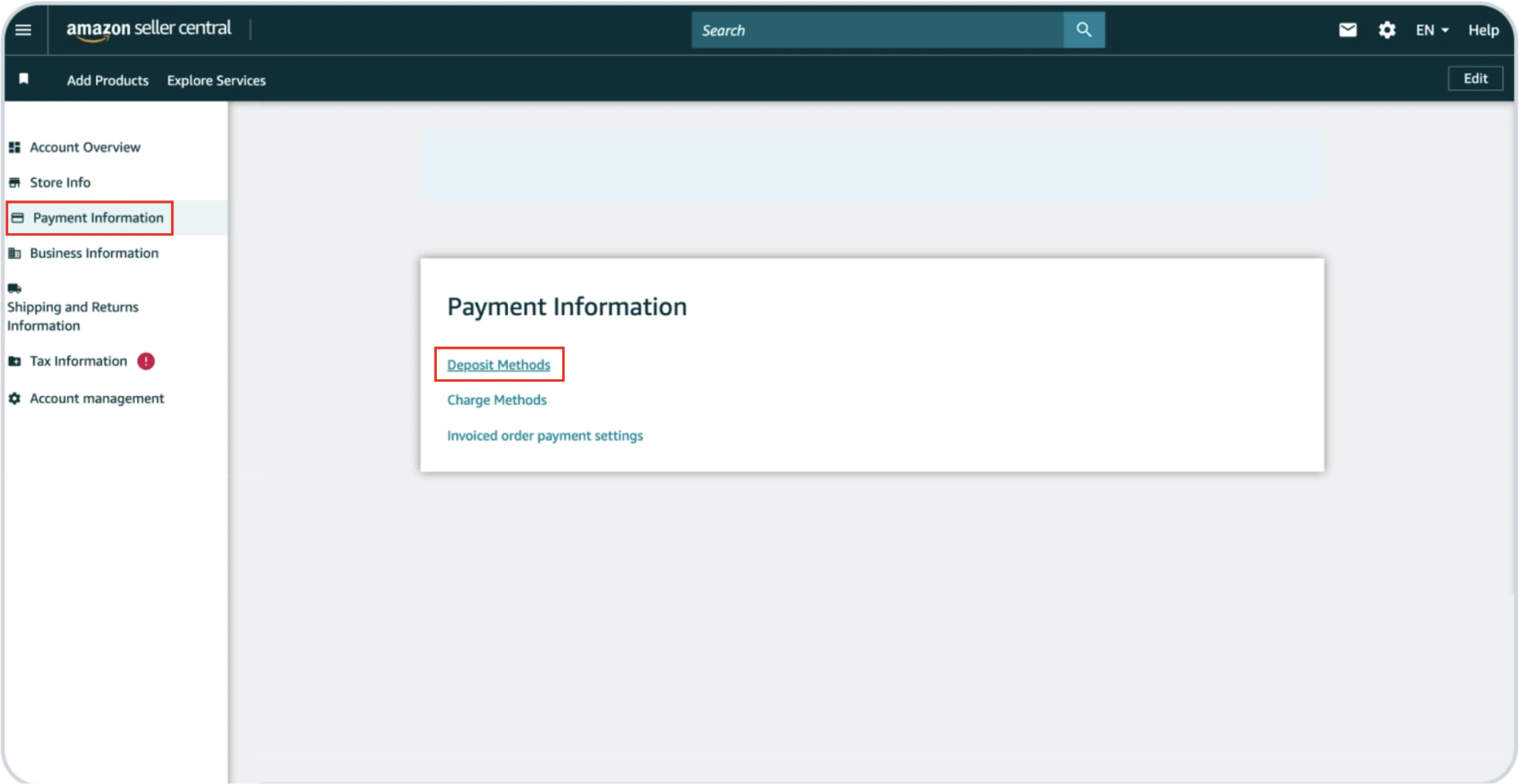Amazon Payment Information