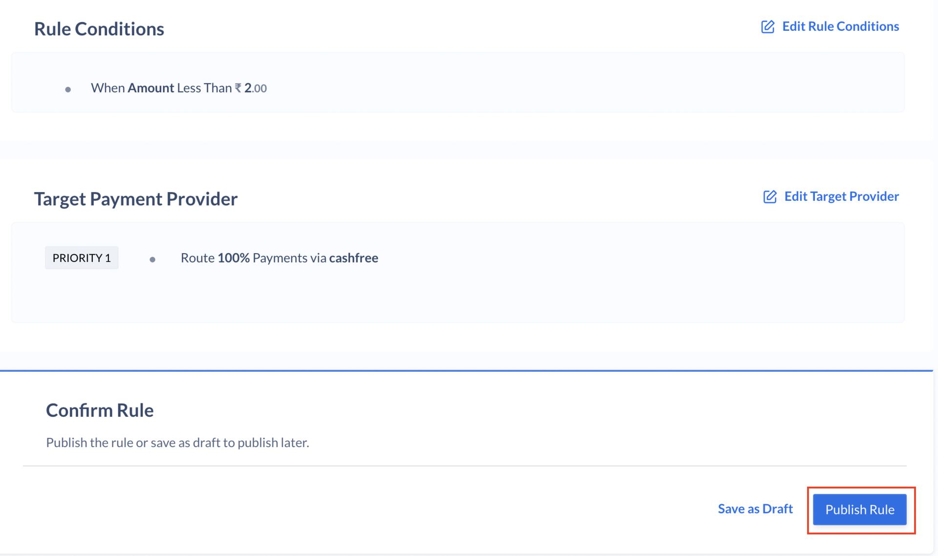Cashfree-Publish Rule