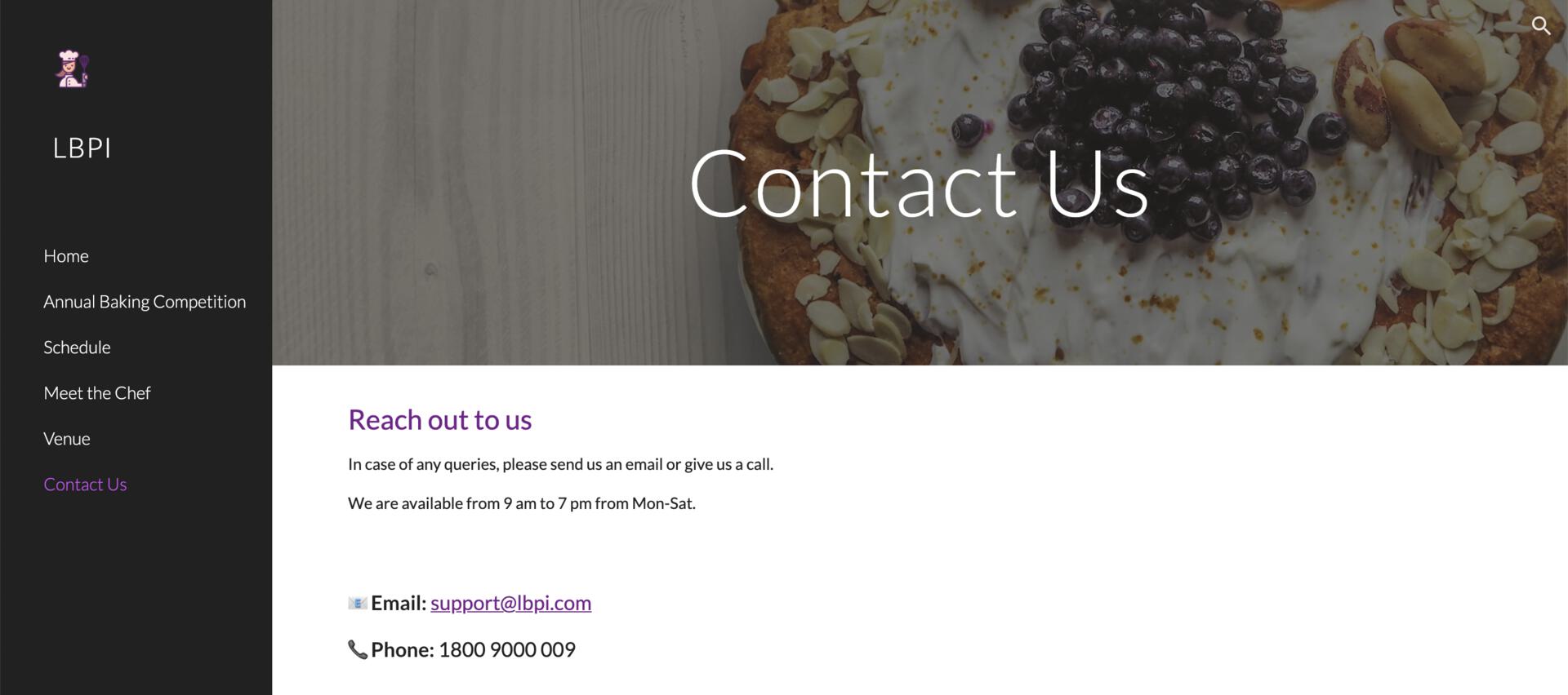Refund Id tracking - Sample Contact Us Page