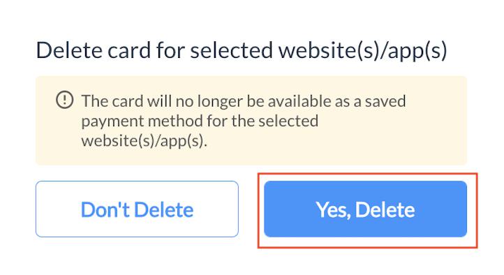 Delete confirmation.