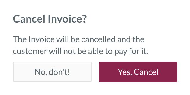 cancel invoice dialog box
