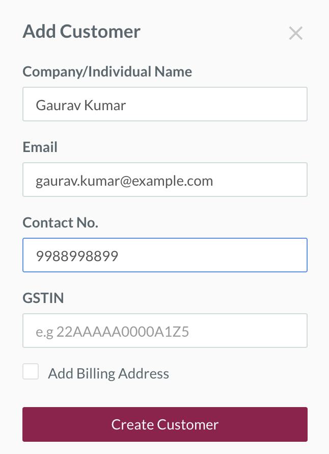 Customer Creation