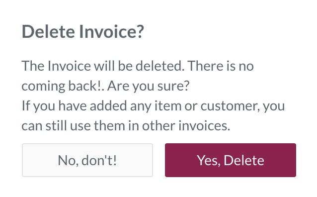 Delete Invoice