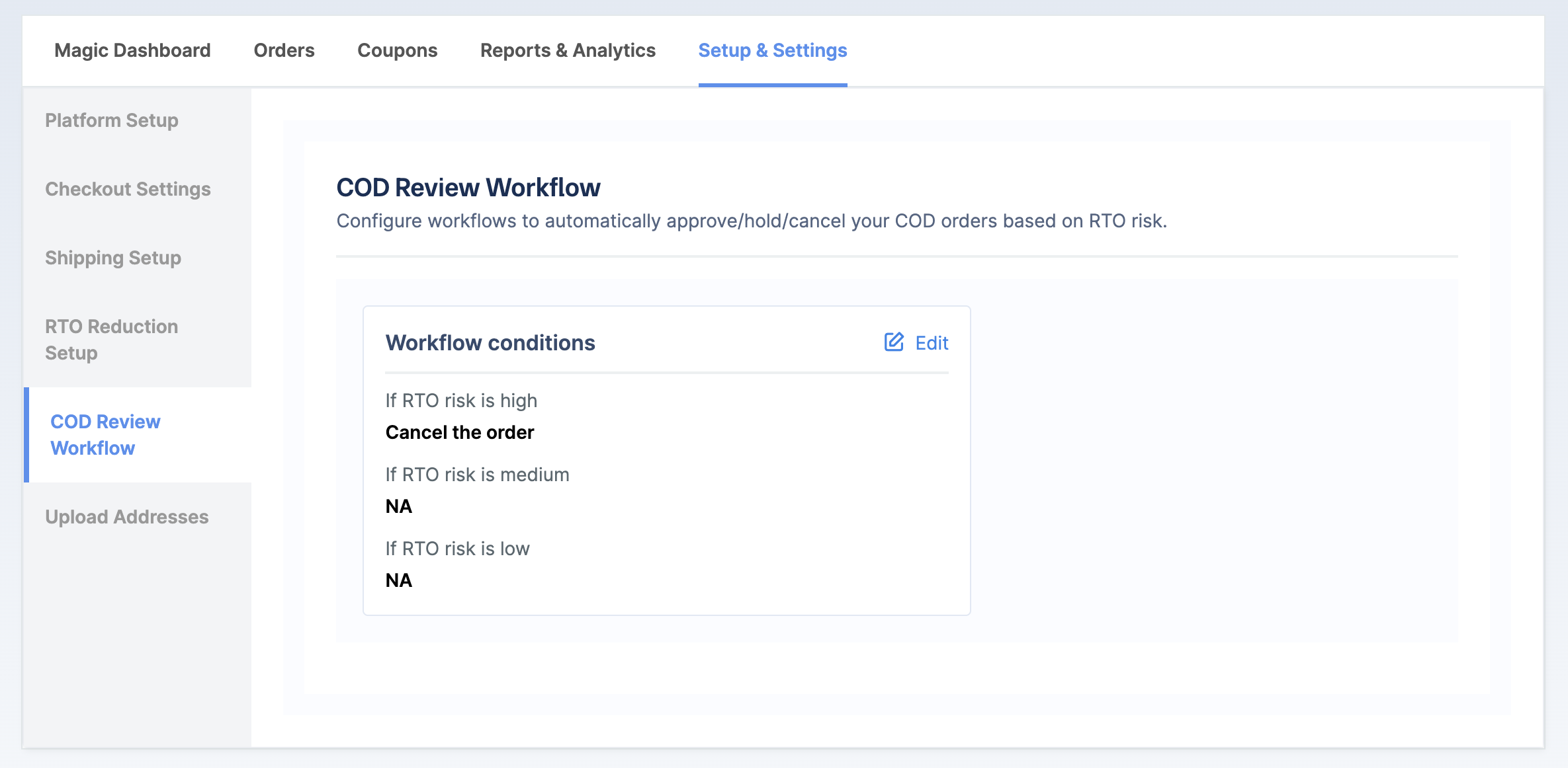 Edit automation conditions based on your requirement
