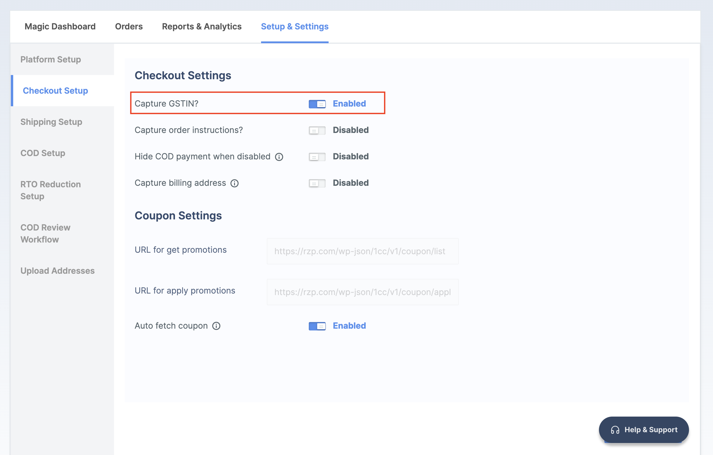 Capture customers GST details