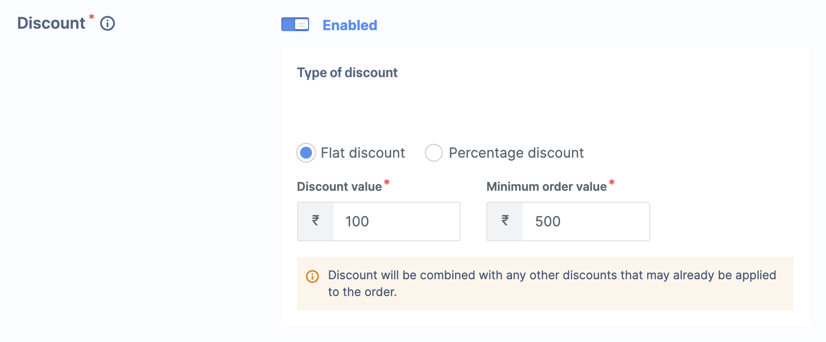 offer flat discount