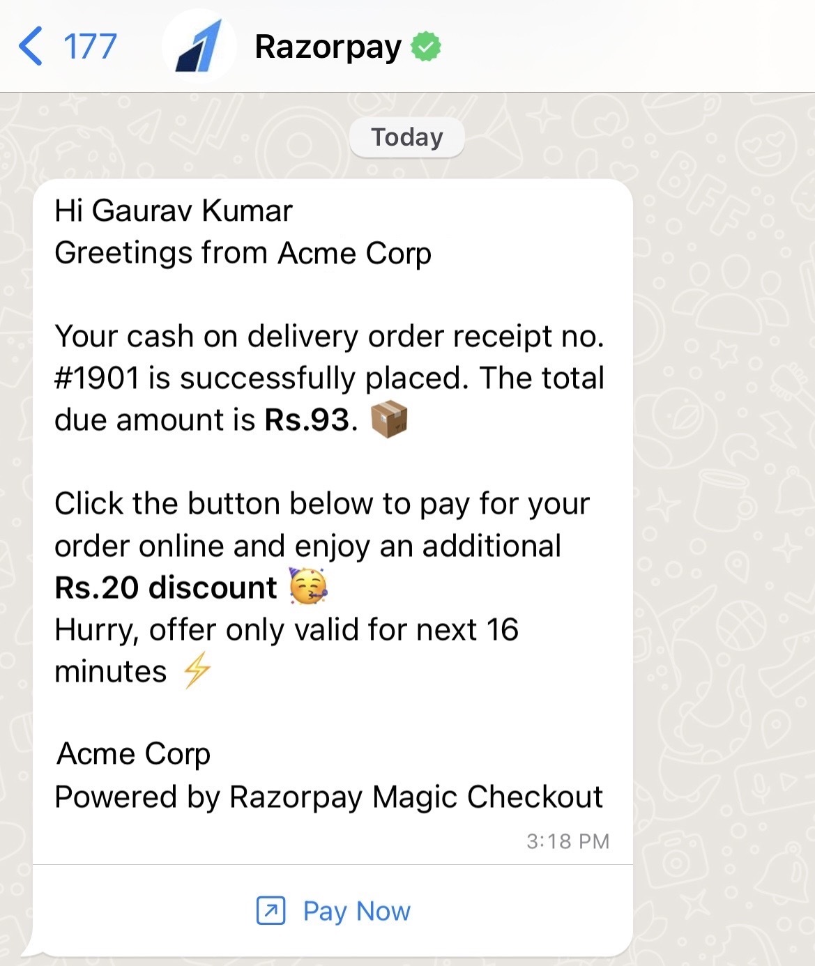 View Conversion link on WhatsApp