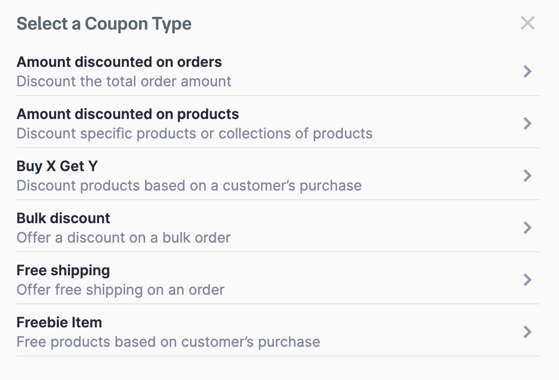 Create a coupon