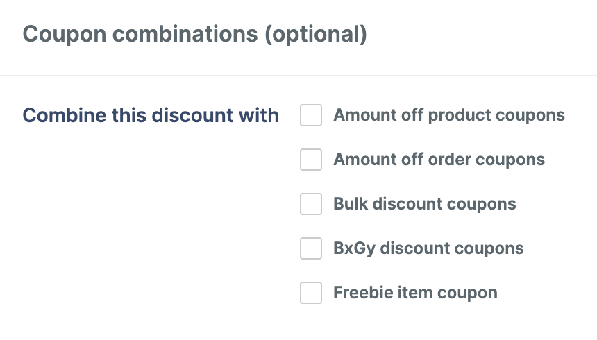 Combine this coupon created with other categories
