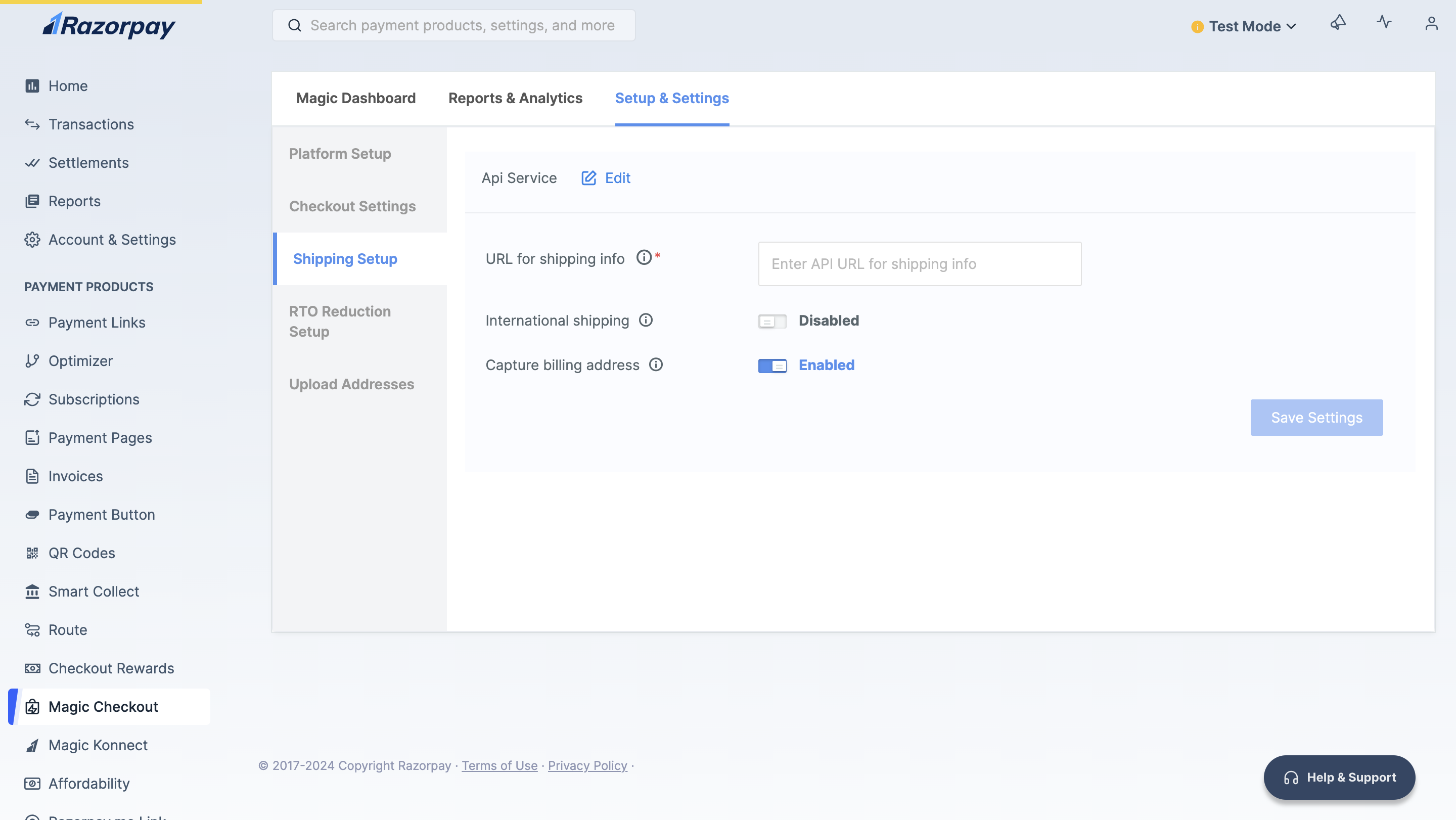 Add shipping URL
