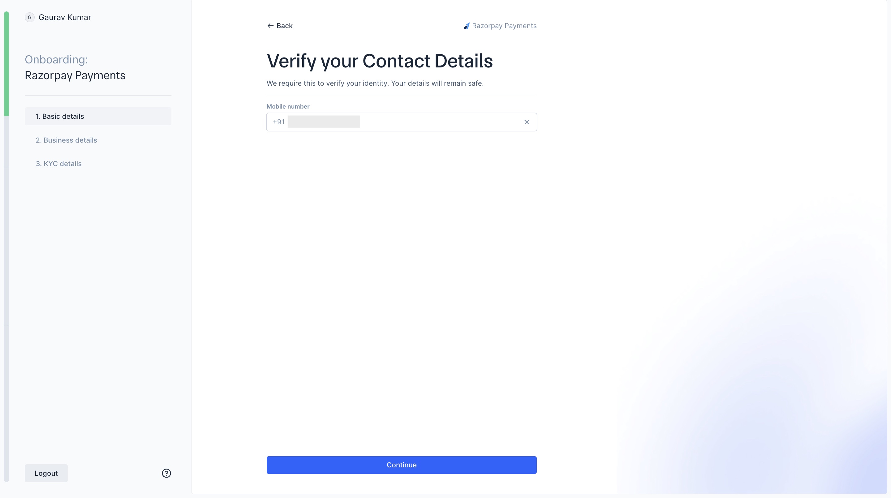 Enter phone number