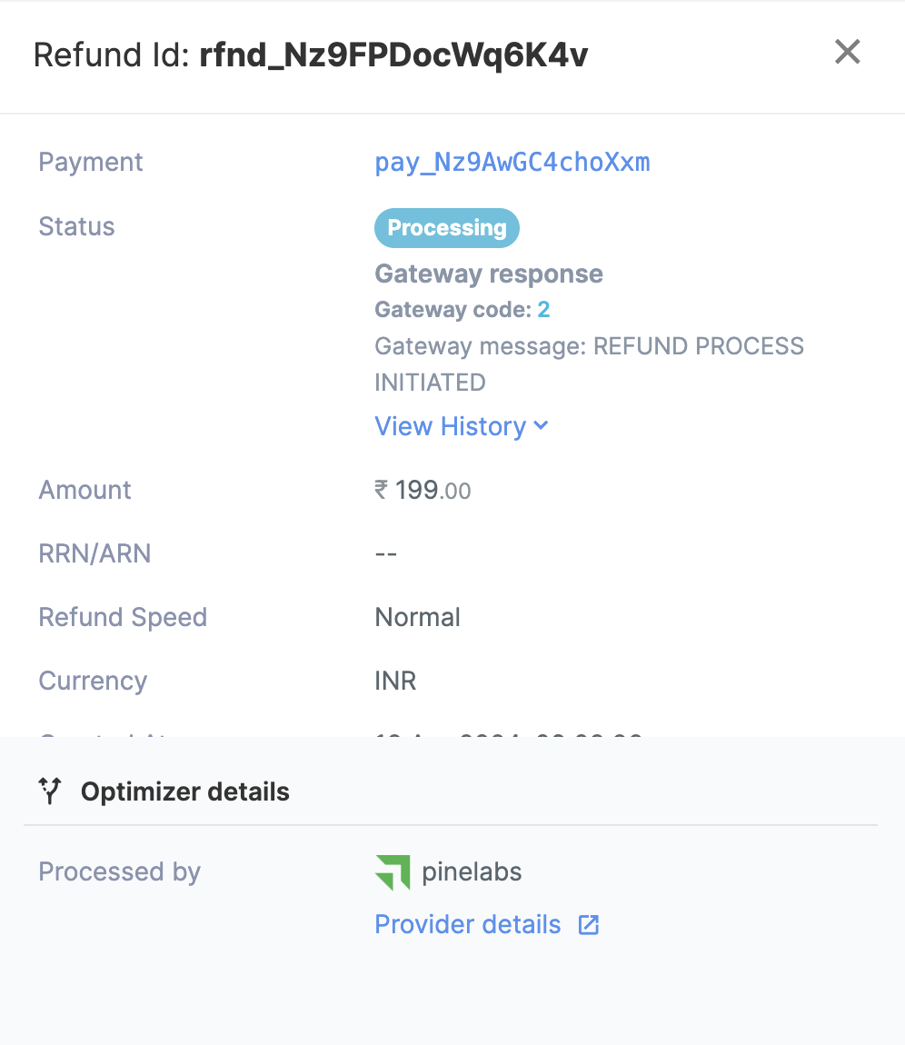 Refund Payment Page