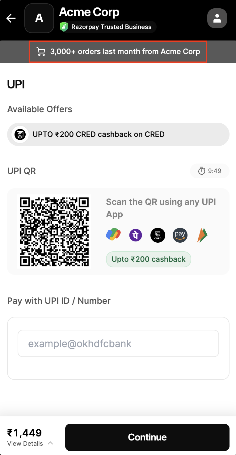 View Order milestones on checkout