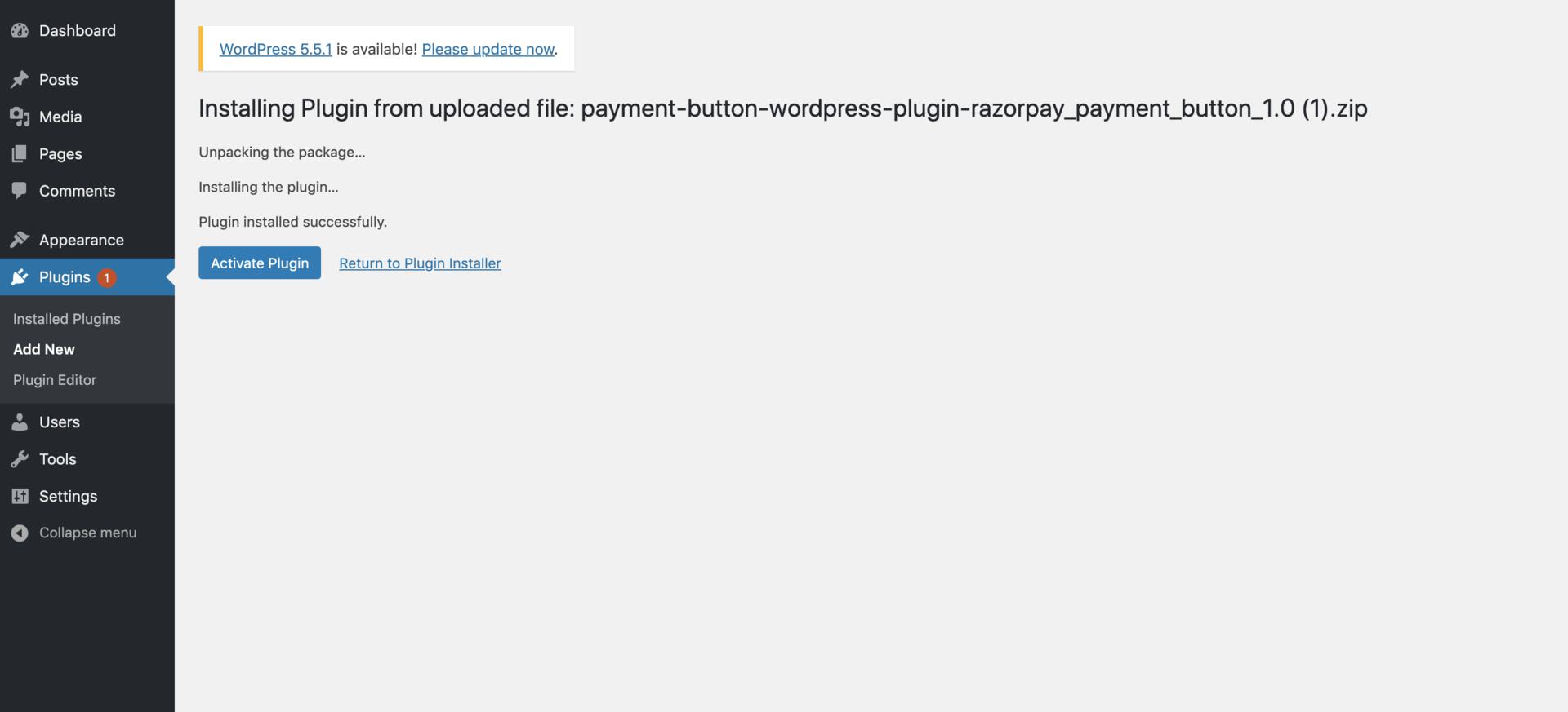Activate Plugin