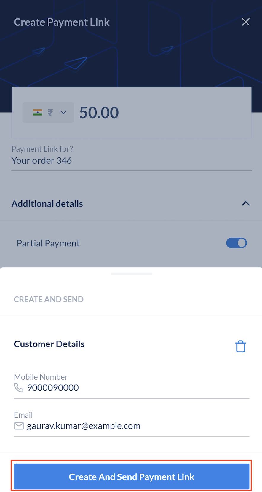 Create and Send Payment Link