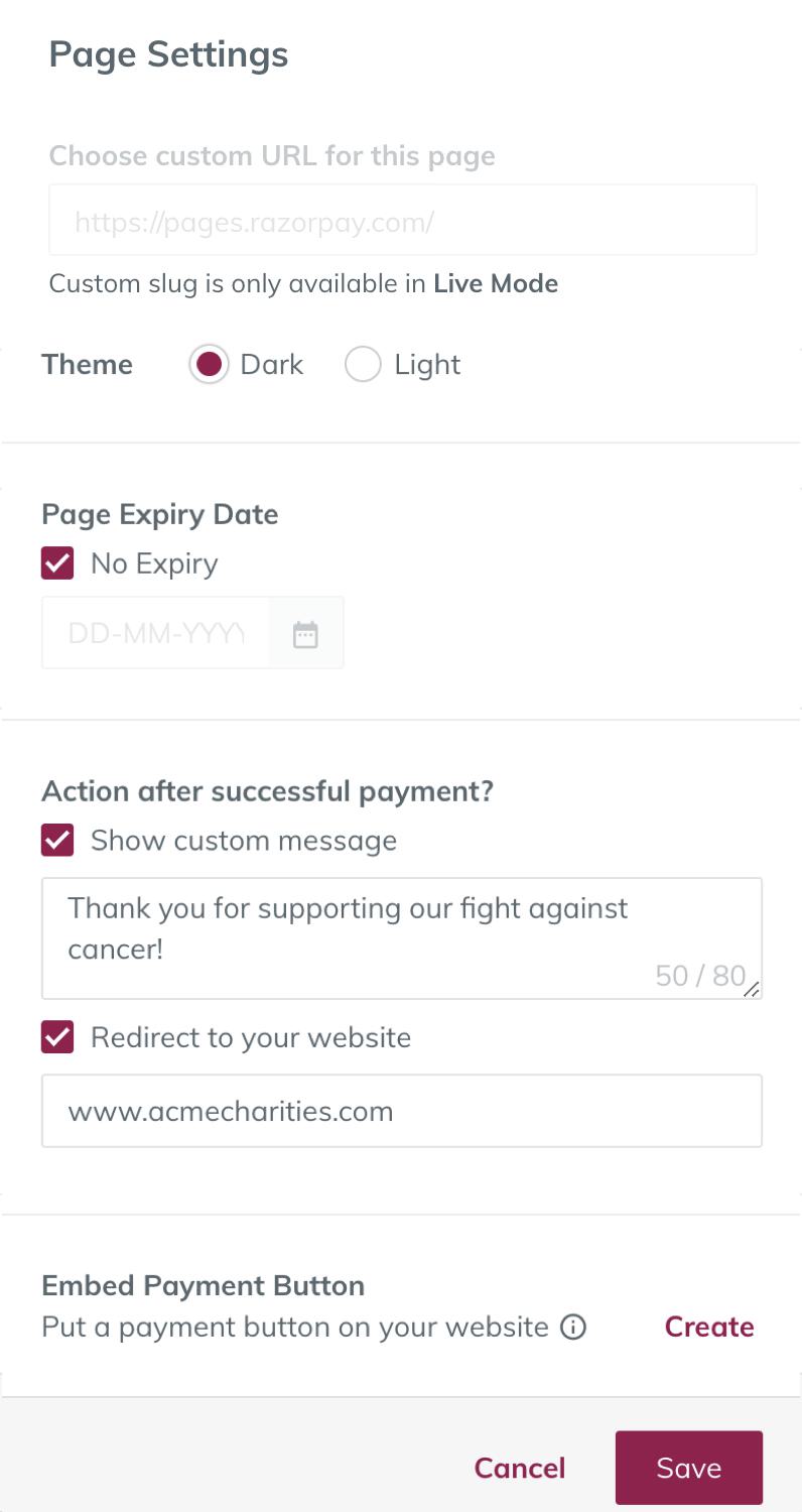 Configure Page Settings