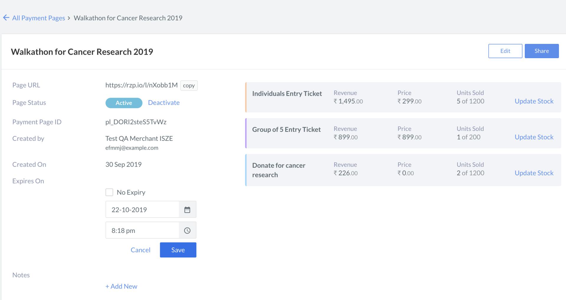 Modify Settings - Manage Webstore