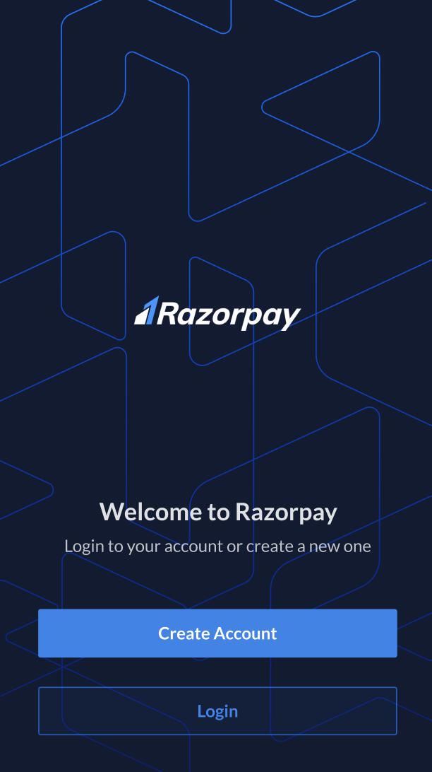 Create an account on the Razorpay Payments mobile app