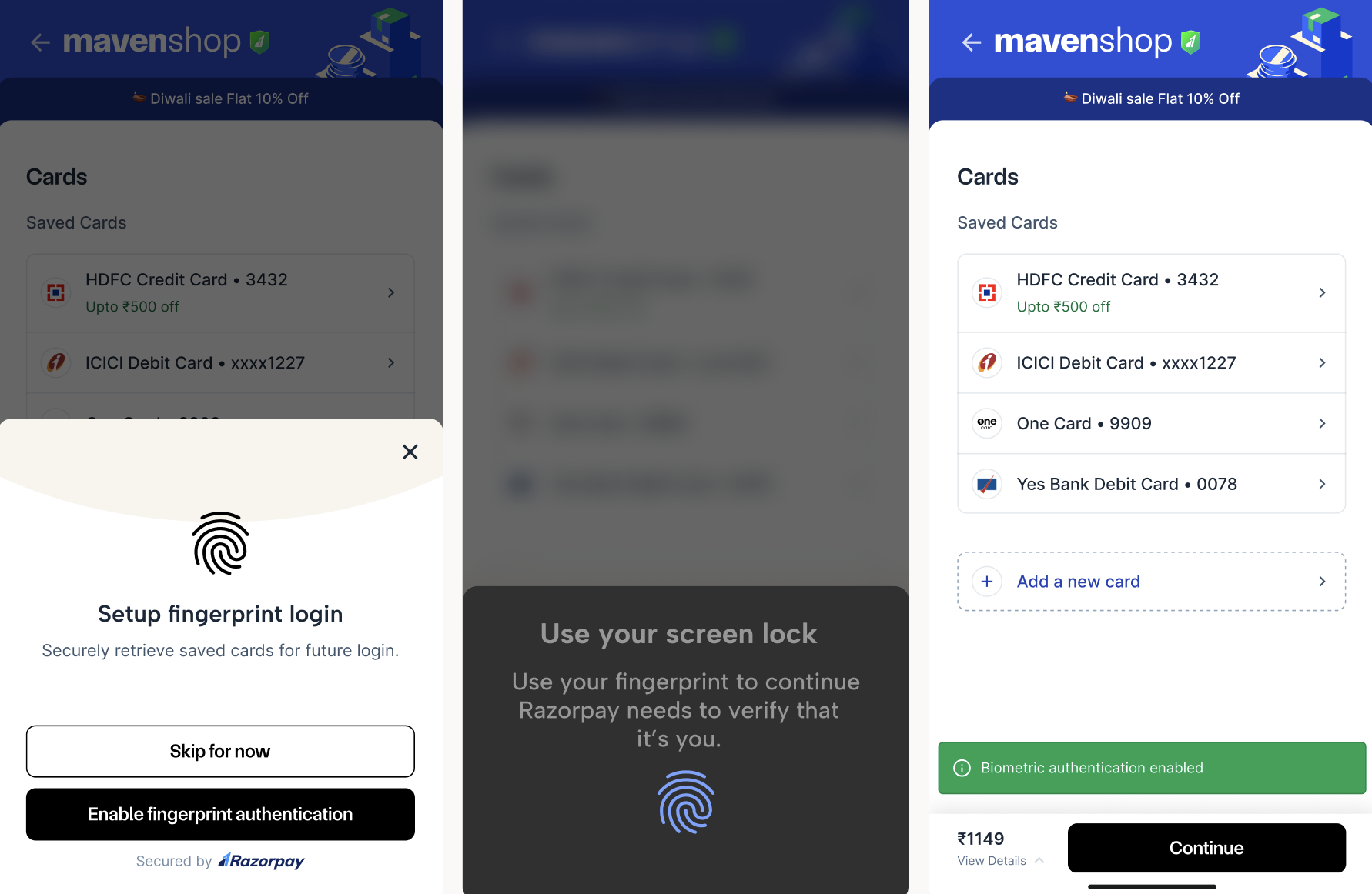 Biometric Authentication on Checkout