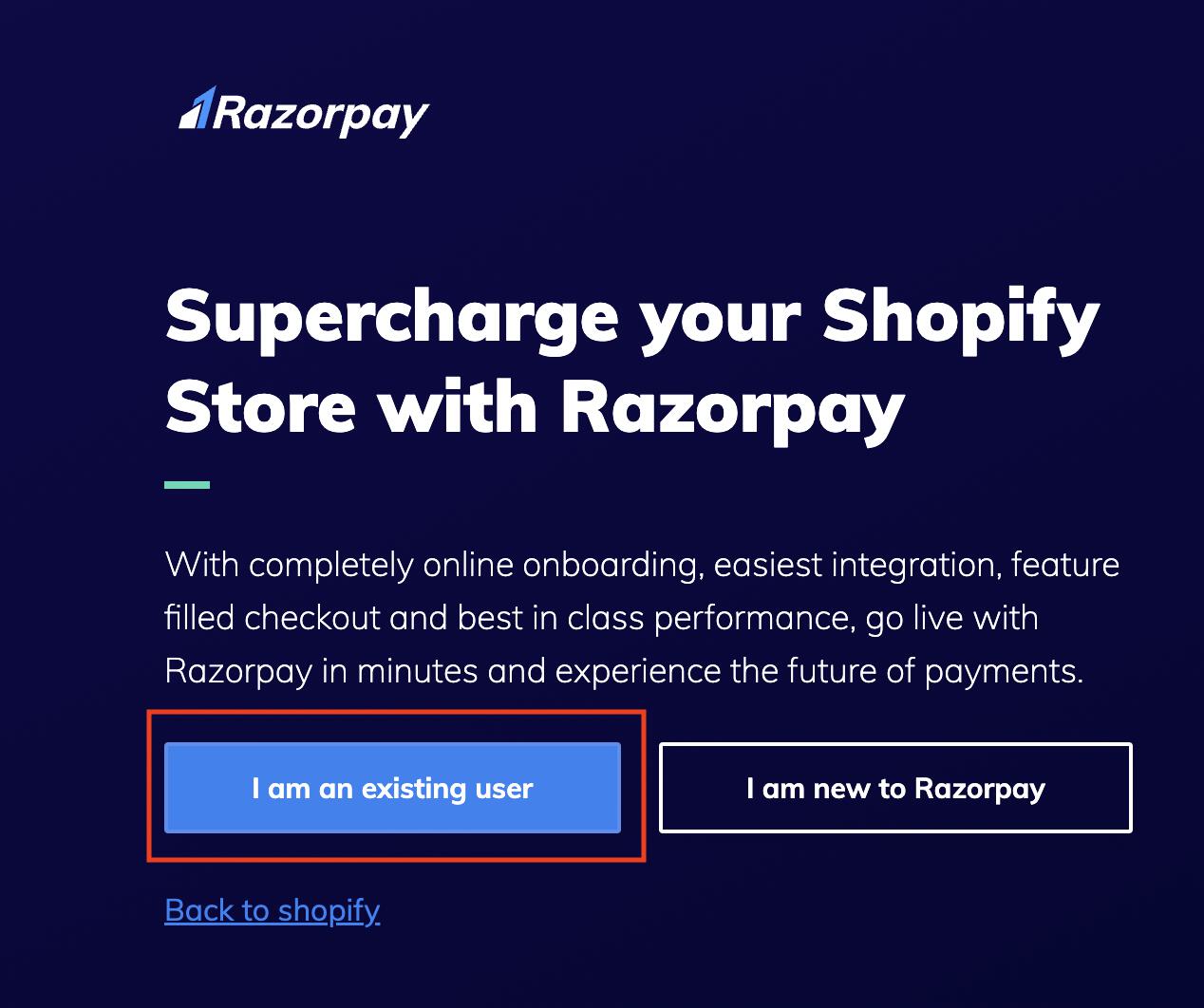Existing Merchant Shopify