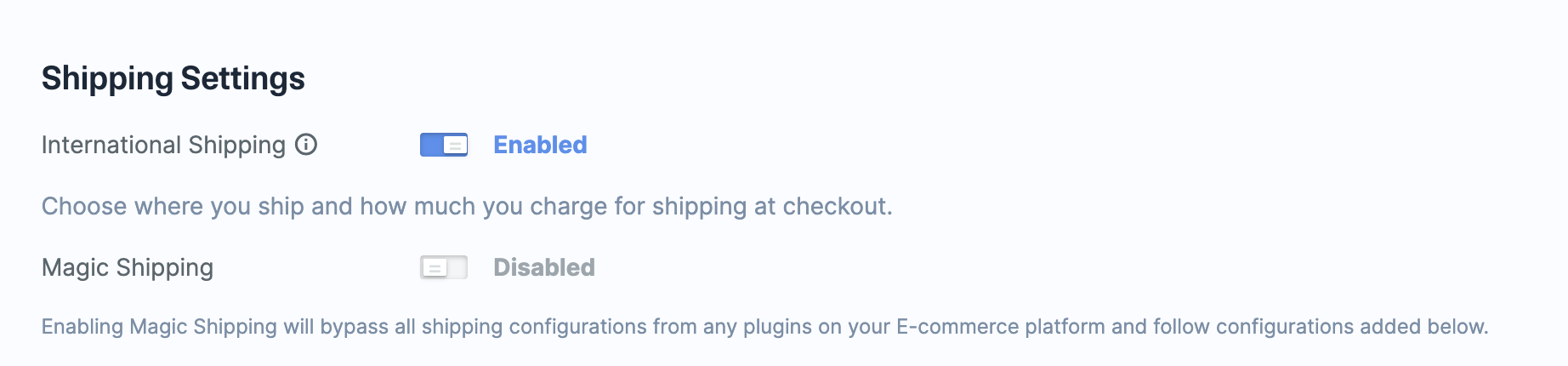 Enable Shipping settings on the Razorpay Dashboard