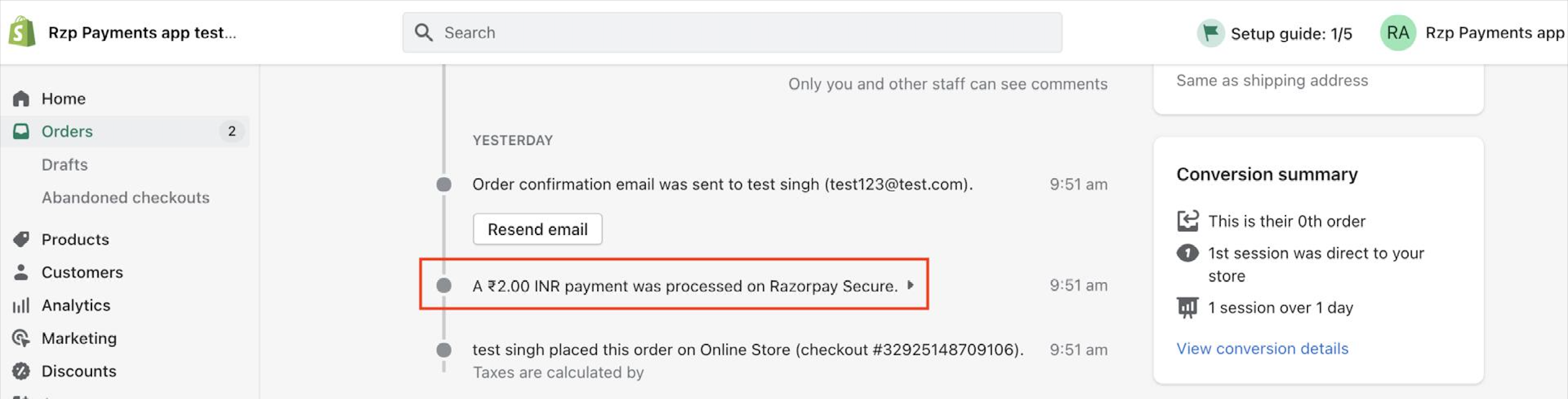 View 1 Razorpay details