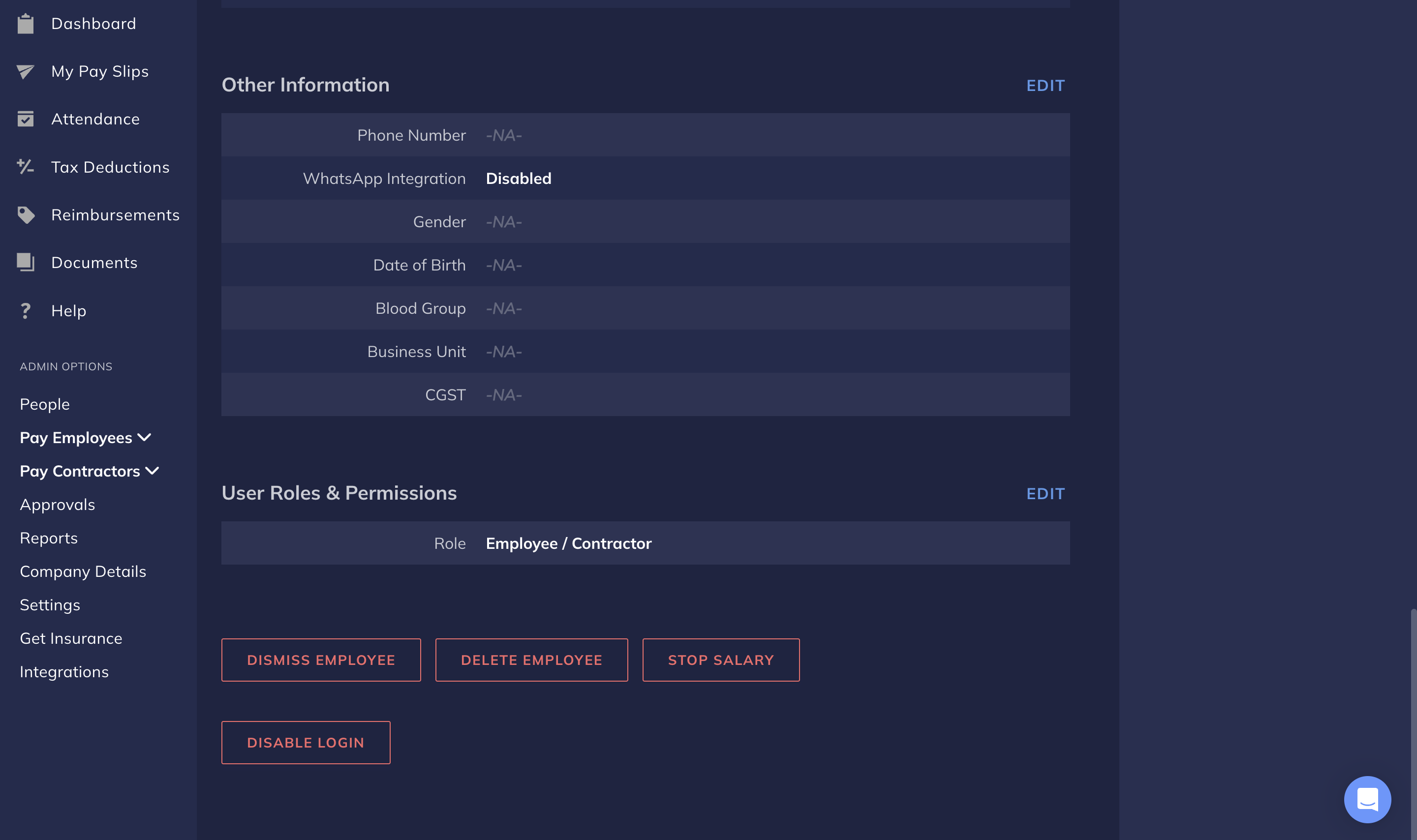 Dismiss Employee on RazorpayX Payroll