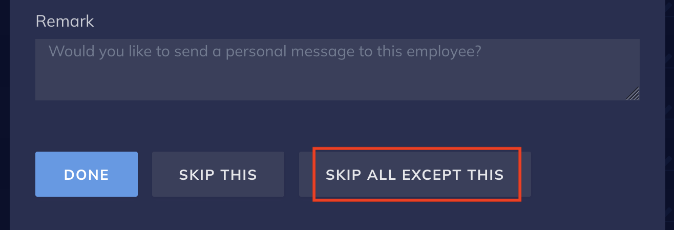 Edit Salary window where Skip All Except This is highlighted.